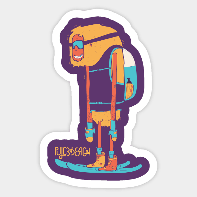 Monster Skier Sticker by PulceDesign